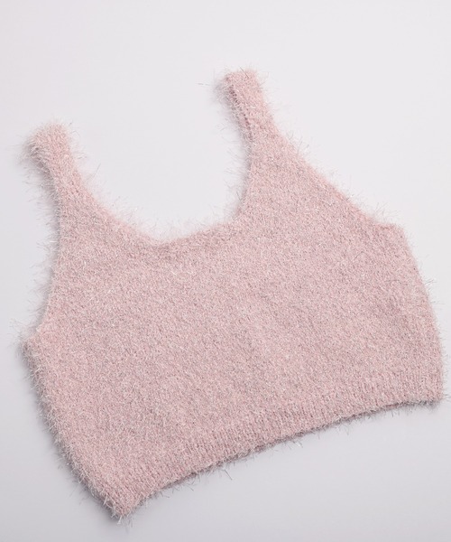 AMELY（エミリー）の「ラメシャギービスチェ（キャミソール・レディース・ピンク/ブラック/ベージュ/シルバー/ブラウン系/グレー・フリー）」の13枚目の写真