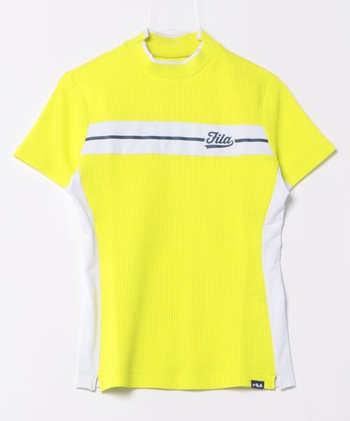 FILA GOLF（フィラゴルフ ）の「【FILA GOLF/フィラゴルフ】レディース半袖モックネックシャツ　ゴルフ（シャツ/ブラウス・レディース・ライム/ネイビー/ホワイト・X-LARGE/LARGE/MEDIUM）」の13枚目の写真