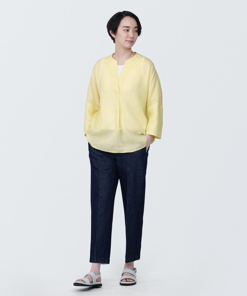 無印良品（ムジルシリョウヒン）の「婦人　細番手ラミーブラウス（シャツ/ブラウス・レディース・ライトグレー/ライトイエロー・S/M/L/XL）」の11枚目の写真