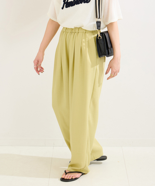 B.C STOCK(ベーセーストック)の「タックギャザーパンツ(その他パンツ・レディース・ブラック/ピンク/ブルー系その他/イエロー・FREE)」の3枚目の写真