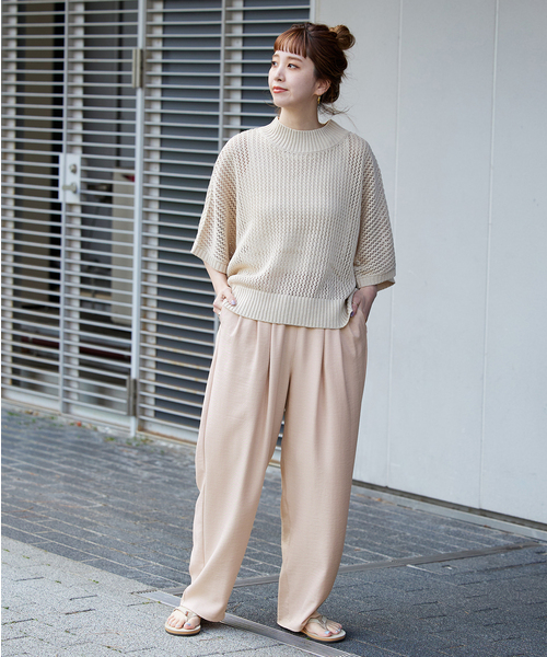 定価30000円 cygne ウエストギャザータックサスペンダーパンツ 杢グレー cygne ウエストギャザータックサスペンダーパンツ 杢グレー
