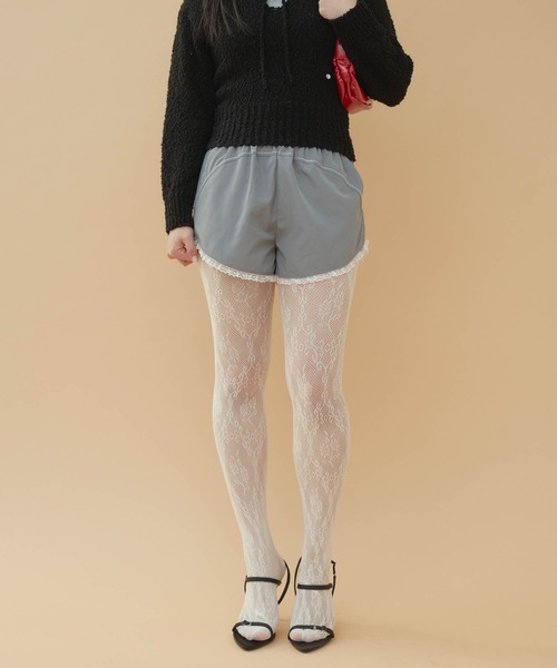 GIUNON（ジウノン）の「flower lace tights / フラワーレースタイツ（タイツ/ストッキング・レディース・ホワイト・FREE）」の12枚目の写真
