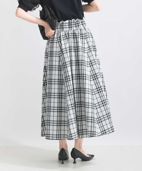 PICCIN（ピッチン）の「サッカーチェックフレアスカート（スカート・レディース・オフホワイト/ブラック・M）」の5枚目の写真
