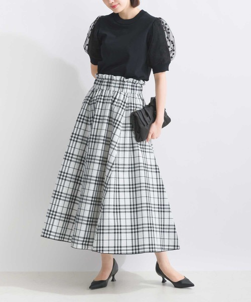 PICCIN（ピッチン）の「サッカーチェックフレアスカート（スカート・レディース・オフホワイト/ブラック・M）」の6枚目の写真