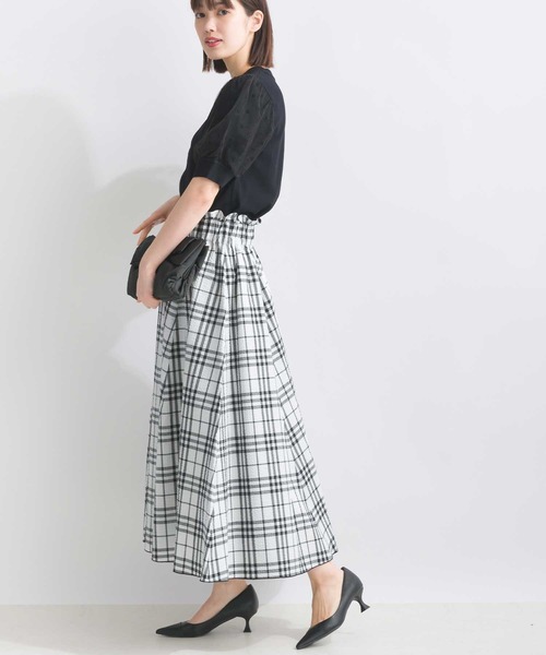 PICCIN（ピッチン）の「サッカーチェックフレアスカート（スカート・レディース・オフホワイト/ブラック・M）」の7枚目の写真