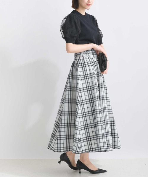 PICCIN（ピッチン）の「サッカーチェックフレアスカート（スカート・レディース・オフホワイト/ブラック・M）」の9枚目の写真