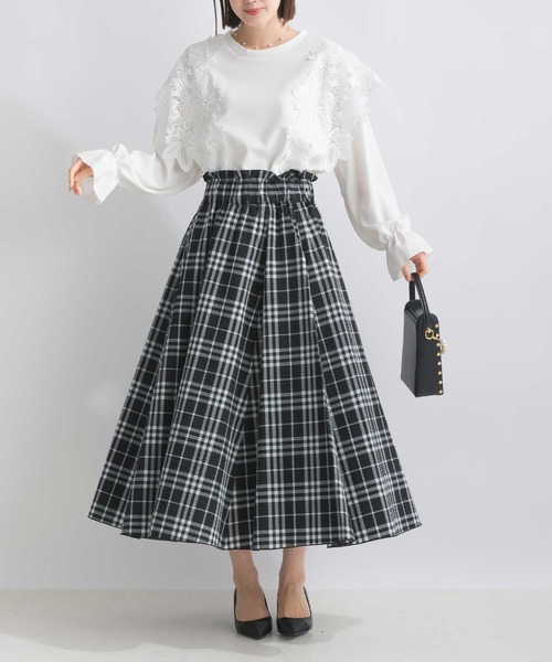 PICCIN（ピッチン）の「サッカーチェックフレアスカート（スカート・レディース・オフホワイト/ブラック・M）」の16枚目の写真