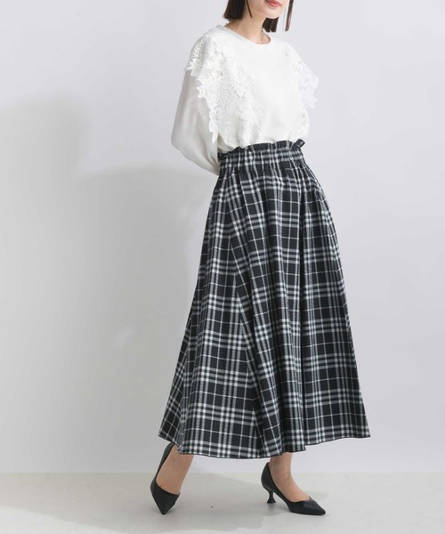 PICCIN（ピッチン）の「サッカーチェックフレアスカート（スカート・レディース・オフホワイト/ブラック・M）」の19枚目の写真