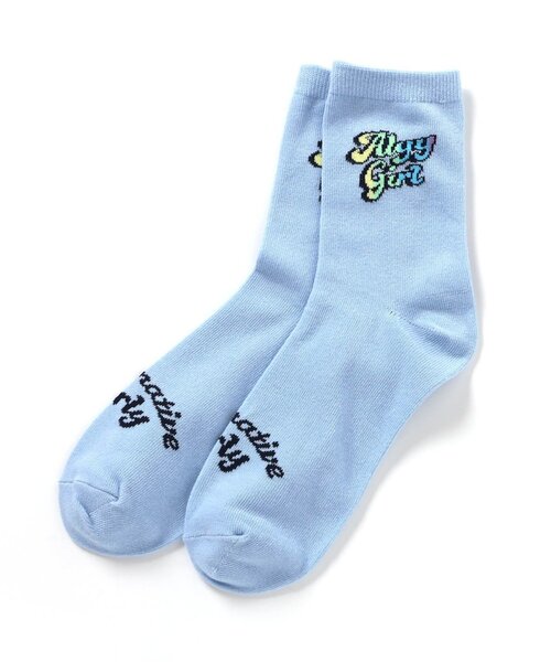 algy（アルジー）の「グラデロゴクルーソックス（ソックス/靴下・キッズ・ブラック/サックスブルー/オフホワイト・24/21）」の3枚目の写真