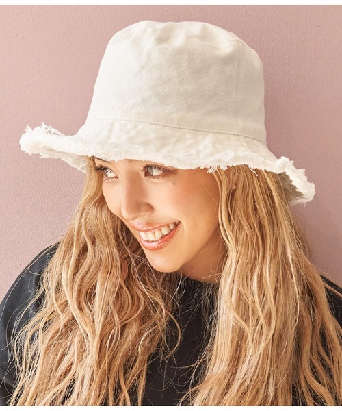 anap mimpi（アナップミンピ）の「リバーシブル キャンバス フリンジ バケットハット（ハット・レディース・ブラック/カーキ/ホワイト・FREE）」の19枚目の写真