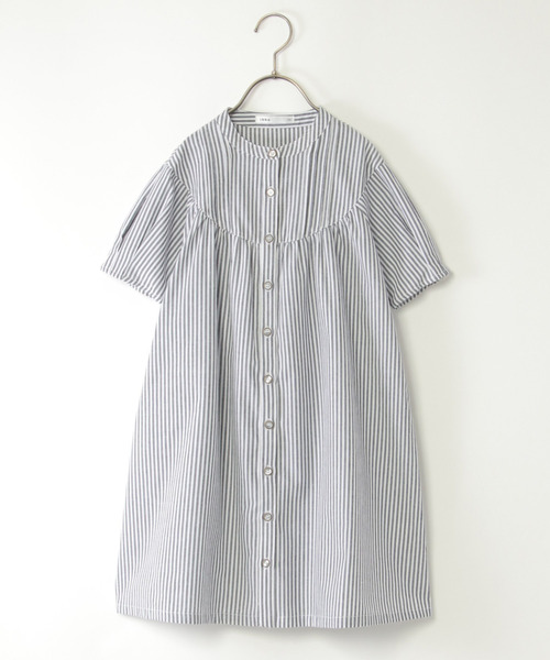 ikka(イッカ)の「前開きシャツワンピース(120~160cm)(ワンピース・キッズ・グリーン系その他/ネイビー・120/130/140/150/160)」の2枚目の写真