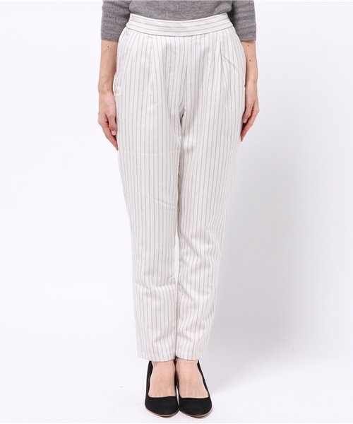 earth music&ecology（アースミュージックアンドエコロジー）の「ストライプテーパードパンツ（その他パンツ・レディース・アイボリー・MEDIUM）」の2枚目の写真