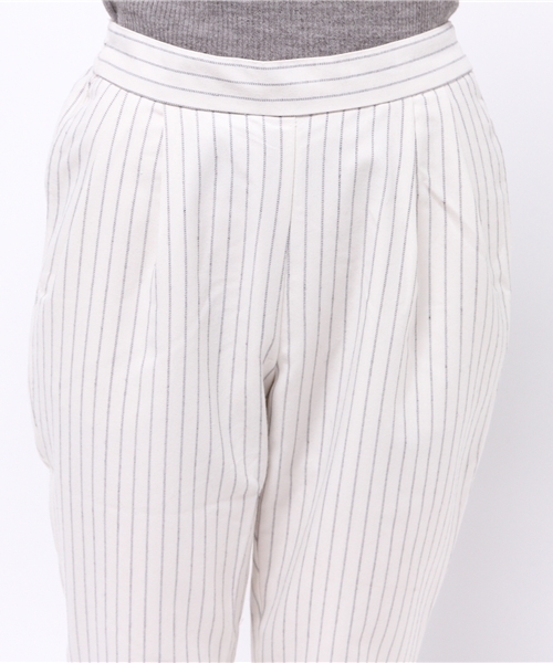 earth music&ecology（アースミュージックアンドエコロジー）の「ストライプテーパードパンツ（その他パンツ・レディース・アイボリー・MEDIUM）」の5枚目の写真