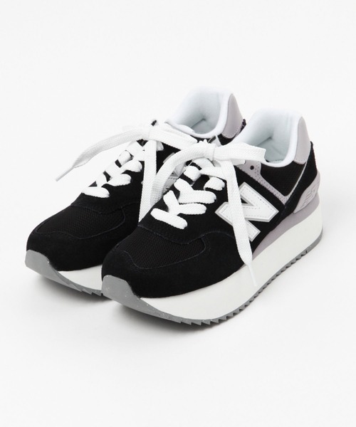 NEW BALANCE（ニューバランス）の「【new balance（ニューバランス）】WL574(WOMEN)（スニーカー・レディース・ライトグレー/ブラック・LARGE/MEDIUM）」の2枚目の写真