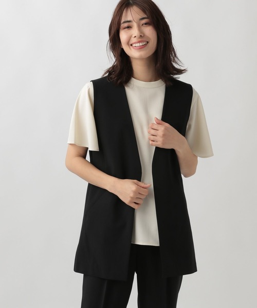 Elura（エルーラ）の「夏ラクミドルジレ/107177（ベスト・レディース・ベージュ/ブラック・FREE）」の5枚目の写真