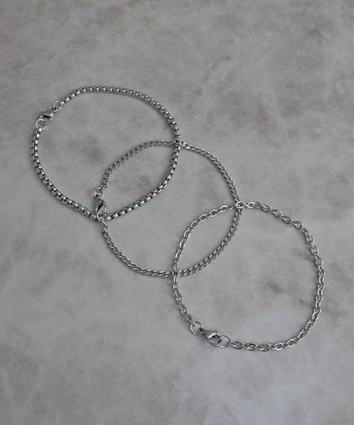SBG（エスビー）の「SBG 3点セット チェーンブレスレット（ブレスレット・メンズ・シルバー/シルバー系その他/シルバー系その他2/シルバー系その他3・FREE）」の7枚目の写真