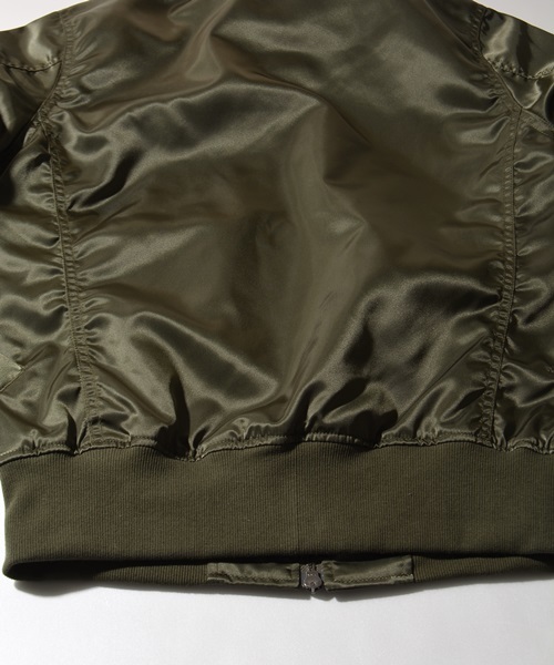 SHIPS JET BLUE（シップスジェットブルー）の「SHIPS JET BLUE (シップス ジェットブルー): ライトウェイト MA-1 フライトジャケット■（ミリタリージャケット・メンズ・ネイビー/オリーブ/ブラック・LARGE/MEDIUM/SMALL）」の8枚目の写真