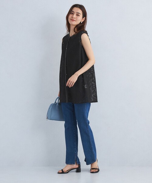 green label relaxing（グリーンレーベルリラクシング）の「レース チュニック ブラウス（シャツ/ブラウス・レディース・ブラック/オフホワイト・FREE）」の11枚目の写真