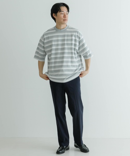 new basic　マルチボーダーニットTシャツ new basic マルチボーダーニットTシャツ[URA5-22T032]｜URBAN