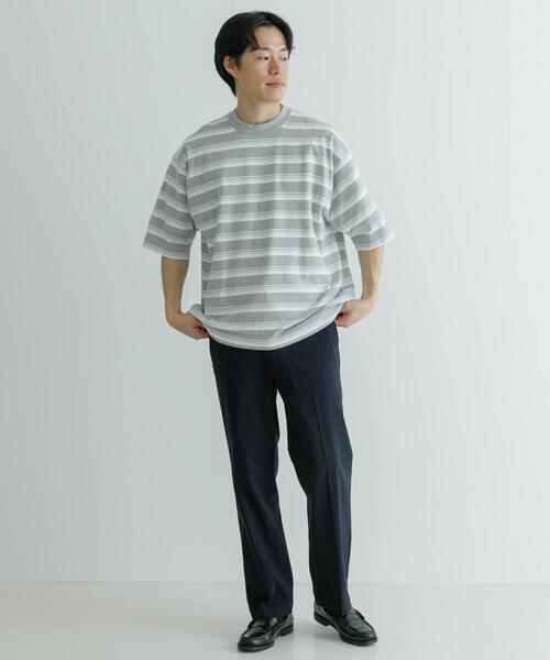 URBAN RESEARCH(アーバンリサーチ)の「16GマルチボーダーニットTシャツ(Tシャツ/カットソー・メンズ・ブラック/ライトグレー・MEDIUM/LARGE)」の12枚目の写真