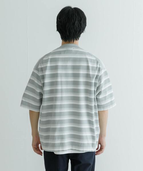 URBAN RESEARCH(アーバンリサーチ)の「16GマルチボーダーニットTシャツ(Tシャツ/カットソー・メンズ・ブラック/ライトグレー・MEDIUM/LARGE)」の9枚目の写真