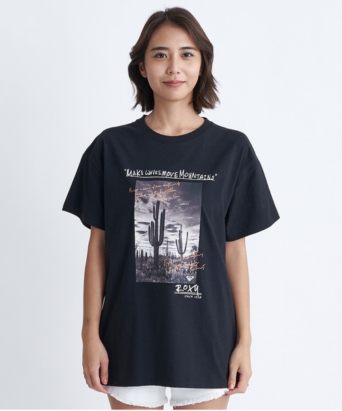 ROXY（ロキシー）の「CARIBBEAN SEA/ロキシーフォトプリント半袖Tシャツ（Tシャツ/カットソー・レディース・ブラック/ホワイト/グリーン・LARGE/MEDIUM/SMALL）」の2枚目の写真