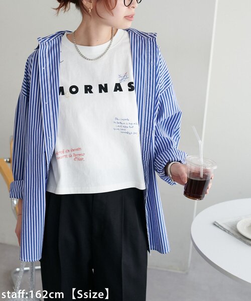 DISCOAT(ディスコート)の「【WEB限定】総柄刺繍ロゴTシャツ《ユニセックス》(Tシャツ/カットソー・レディース・ピンク/オフホワイト/チャコールグレー/ネイビー・SMALL/FREE)」の21枚目の写真