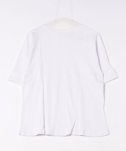 and it_(アンドイット)の「ランダムリブアシメネックTシャツ(Tシャツ/カットソー・レディース・ホワイト/モカ・M-L)」の3枚目の写真