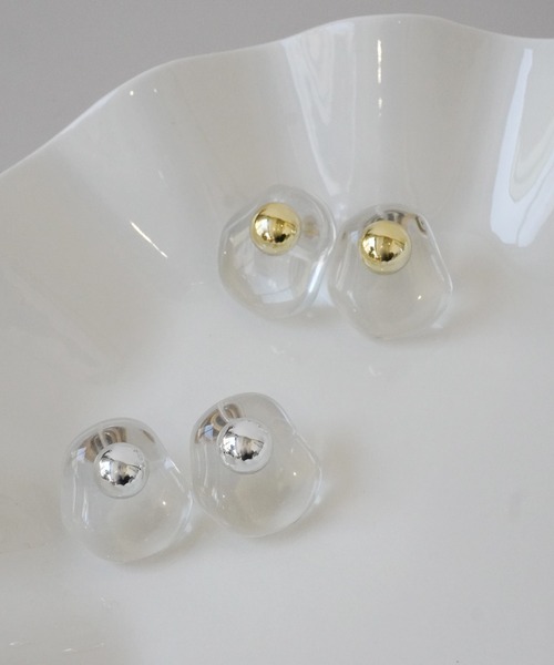 セール】ドロップ アクリル クリア ピアス #（ピアス（両耳用