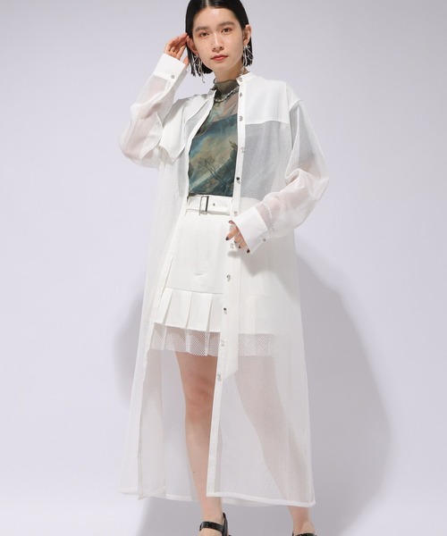 HARE（ハレ）の「メッシュデザインワンピース(HARE)（ワンピース・レディース・ホワイト/ブラック・FREE）」の8枚目の写真