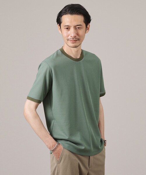TAKEO KIKUCHI(タケオキクチ)の「【抗菌防臭/日本製】ハイブリッド サーフニット Tシャツ(Tシャツ/カットソー・メンズ・ライトグレー/カーキ/ネイビー/ブラック・02/03/04/01)」の6枚目の写真