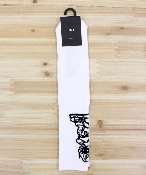 HUF(ハフ)の「レイブ クルー ソックス 靴下 RAVE CREW SOCK(ソックス/靴下・メンズ・ネイビー/ホワイト・OS)」の2枚目の写真