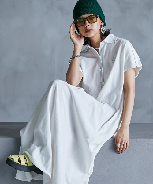 大きいサイズ＞ポロシャツワンピース GEVS.（ワンピース）｜GEVS