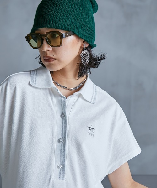 大きいサイズ＞ポロシャツワンピース GEVS.（ワンピース）｜GEVS