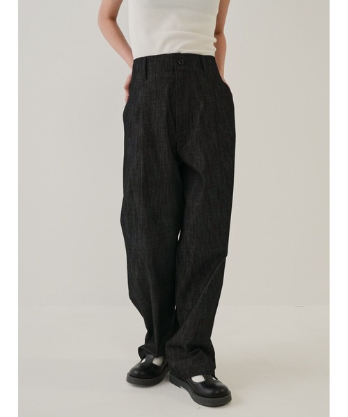 Bargiee（バージー）の「ツリー デニム パンツ ストレート ベーシック ユニセックス（デニムパンツ・メンズ・ブラック・MEDIUM/LARGE）」の7枚目の写真