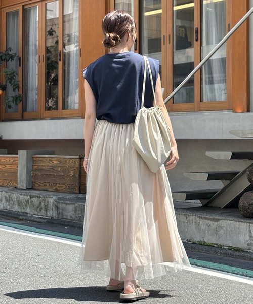 un dix cors（アンディコール）の「《着回しやすい・着心地さらっと》ロゴノースリカットソー（Tシャツ/カットソー・レディース・ネイビー/オフホワイト/カーキ・FREE）」の20枚目の写真