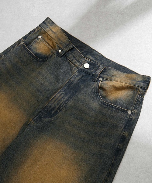 EMMA CLOTHES（エマクローズ）の「ヴィンテージ加工セミワイドフレアデニムパンツ（デニムパンツ・メンズ・ブラック/インディゴブルー・L/M/S）」の13枚目の写真