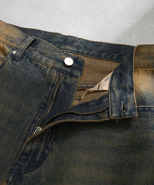 EMMA CLOTHES（エマクローズ）の「ヴィンテージ加工セミワイドフレアデニムパンツ（デニムパンツ・メンズ・ブラック/インディゴブルー・L/M/S）」の15枚目の写真