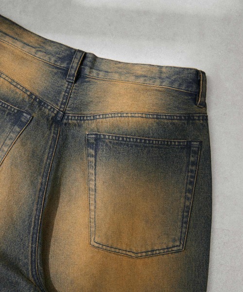 EMMA CLOTHES（エマクローズ）の「ヴィンテージ加工セミワイドフレアデニムパンツ（デニムパンツ・メンズ・ブラック/インディゴブルー・L/M/S）」の19枚目の写真