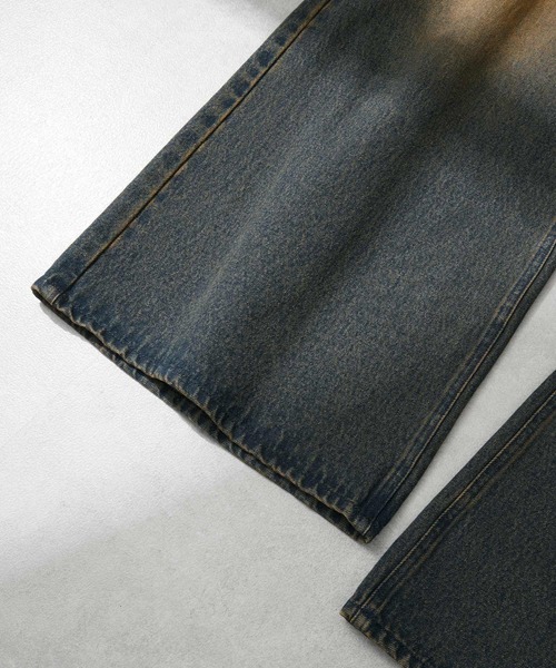 EMMA CLOTHES（エマクローズ）の「ヴィンテージ加工セミワイドフレアデニムパンツ（デニムパンツ・メンズ・ブラック/インディゴブルー・L/M/S）」の20枚目の写真