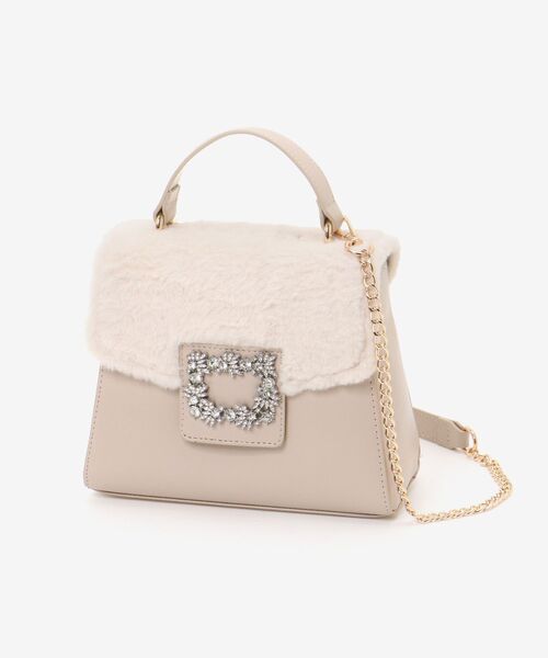 MAJESTIC LEGON（マジェスティックレゴン）の「ビジューバックルバッグ（ショルダーバッグ・レディース・グレイッシュベージュ/ブラック/ベージュ系その他2・FREE）」の13枚目の写真