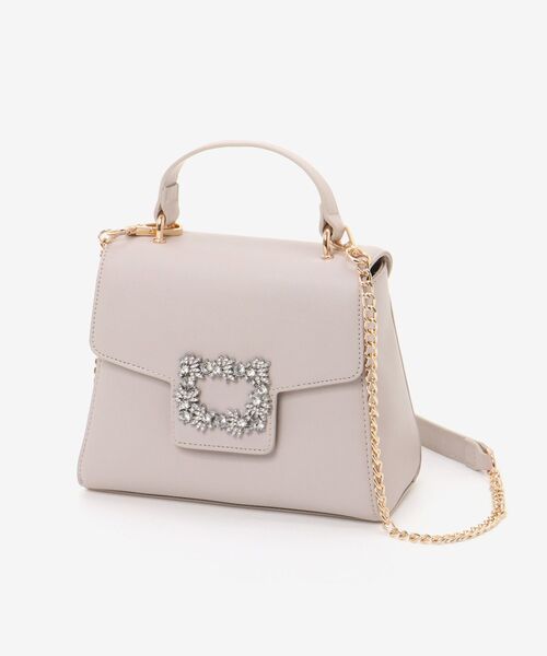 MAJESTIC LEGON（マジェスティックレゴン）の「ビジューバックルバッグ（ショルダーバッグ・レディース・グレイッシュベージュ/ブラック/ベージュ系その他2・FREE）」の14枚目の写真