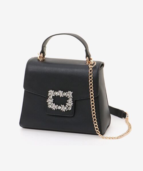 MAJESTIC LEGON（マジェスティックレゴン）の「ビジューバックルバッグ（ショルダーバッグ・レディース・グレイッシュベージュ/ブラック/ベージュ系その他2・FREE）」の15枚目の写真