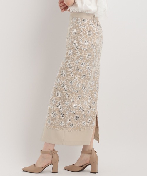 Andemiu（アンデミュウ）の「レースキリカエＩラインスカート136085（スカート・レディース・ベージュ/オレンジ/チャコールグレー・SMALL/MEDIUM）」の8枚目の写真