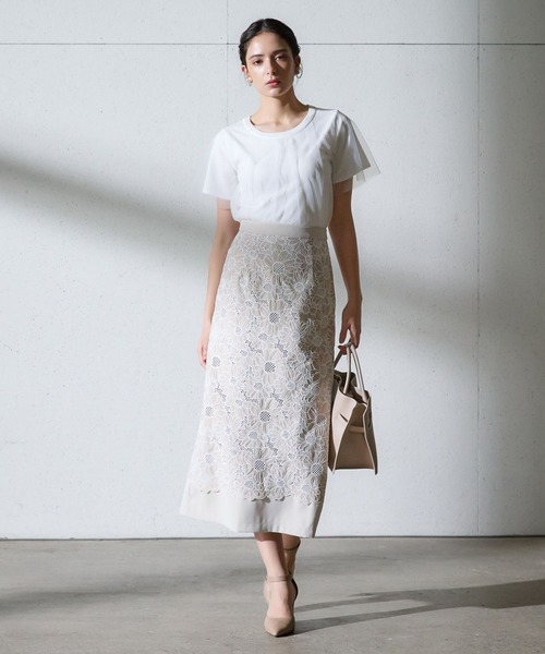 Andemiu（アンデミュウ）の「レースキリカエＩラインスカート136085（スカート・レディース・ベージュ/オレンジ/チャコールグレー・SMALL/MEDIUM）」の18枚目の写真