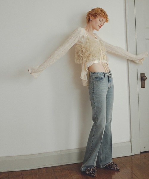 VIS（ビス）の「【前後2WAY】リボンディテールフェイクファービスチェ【洗える】（キャミソール・レディース・ホワイト系その他5/ライトグレー・FREE）」の21枚目の写真