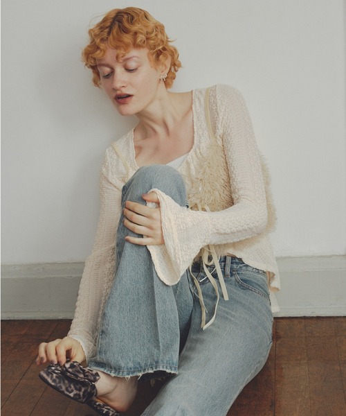 VIS（ビス）の「【前後2WAY】リボンディテールフェイクファービスチェ【洗える】（キャミソール・レディース・ホワイト系その他5/ライトグレー・FREE）」の22枚目の写真