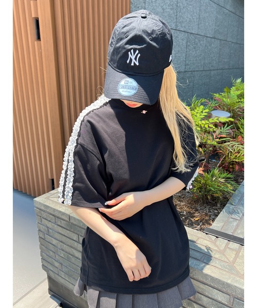 WC(ダブル シー)の「レースラインビッグTシャツ(Tシャツ/カットソー・レディース・ホワイト/ブラック・FREE)」の12枚目の写真
