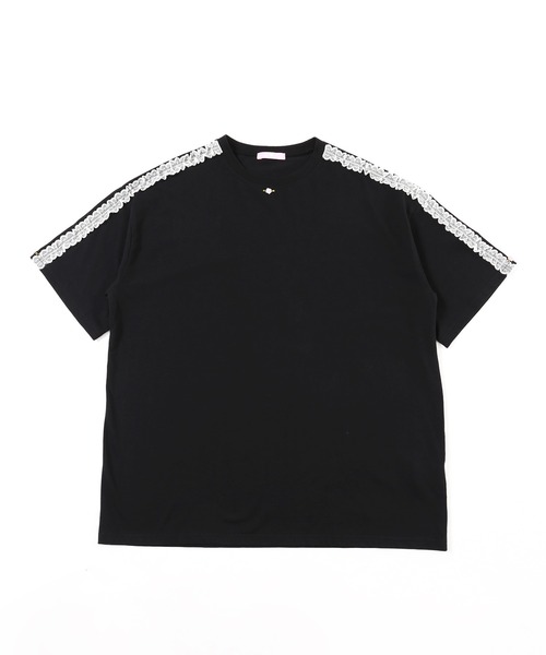 WC(ダブル シー)の「レースラインビッグTシャツ(Tシャツ/カットソー・レディース・ホワイト/ブラック・FREE)」の11枚目の写真