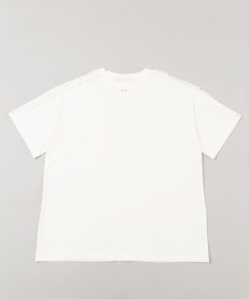 WC(ダブル シー)の「レースラインビッグTシャツ(Tシャツ/カットソー・レディース・ホワイト/ブラック・FREE)」の10枚目の写真